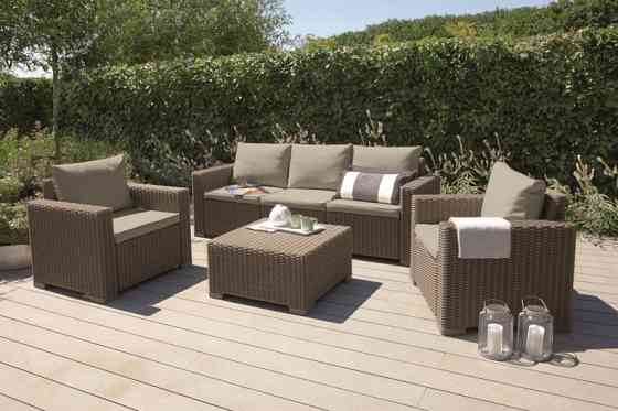 Комплект садових меблів Keter California 3 seater, коричневий Київ
