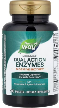 Ферменты для мышц и пищеварения Nature's Way Dual Action Enzymes 200 таб Киев