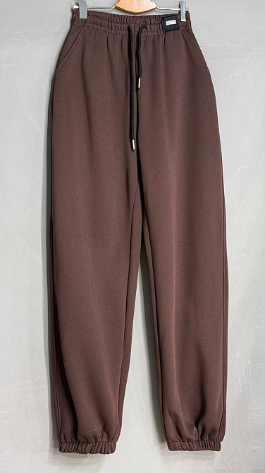 Брюки женские A-N 27068 спортивные джогеры с нашивкой на поясе коричневые, коричневый, L Киев - изображение 7