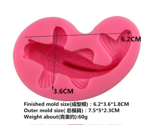 Молд силиконовый рыба 70 на 45 мм розовый Киев - изображение 3