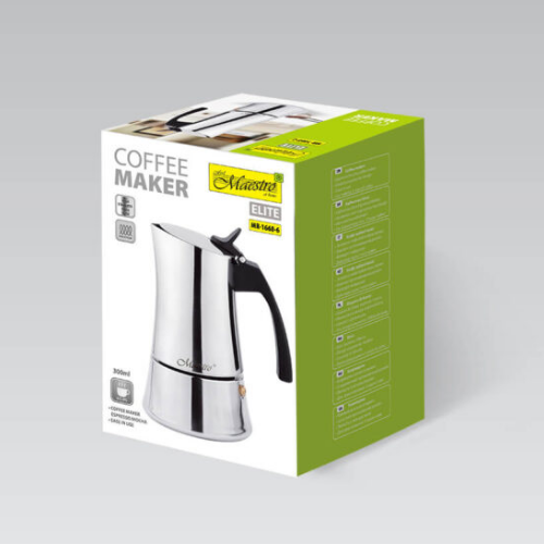 Кавоварка гейзерна 300мл (6 порцій) нержавіюча сталь MR-1668-6 Maestro Житомир - фото 7