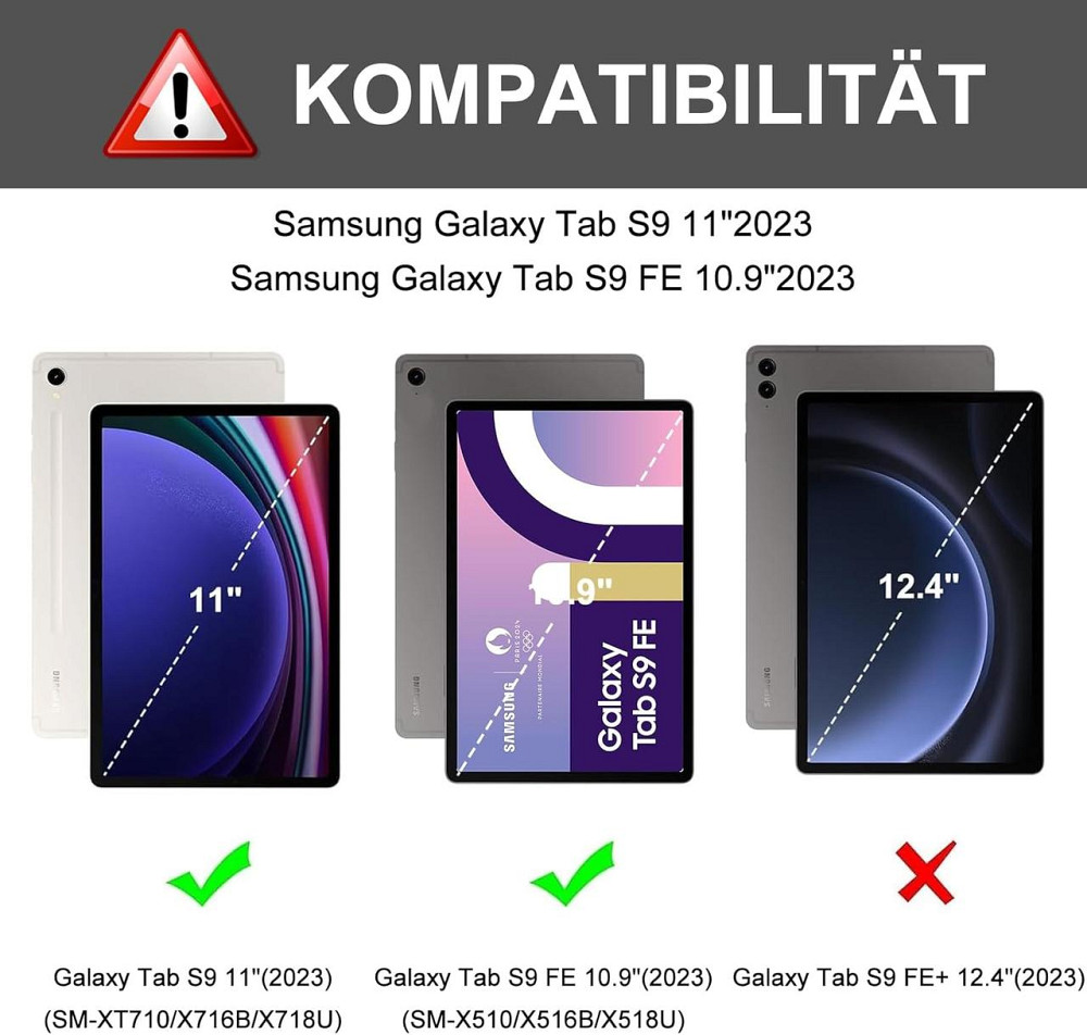 Чохол-клавіатура планшета Samsung Galaxy Tab S10 FE 2025, S9 FE 10.9'' 2023 чорний, знімна бездротова QWERTZ Bluetooth клавіатура Київ - фото 2
