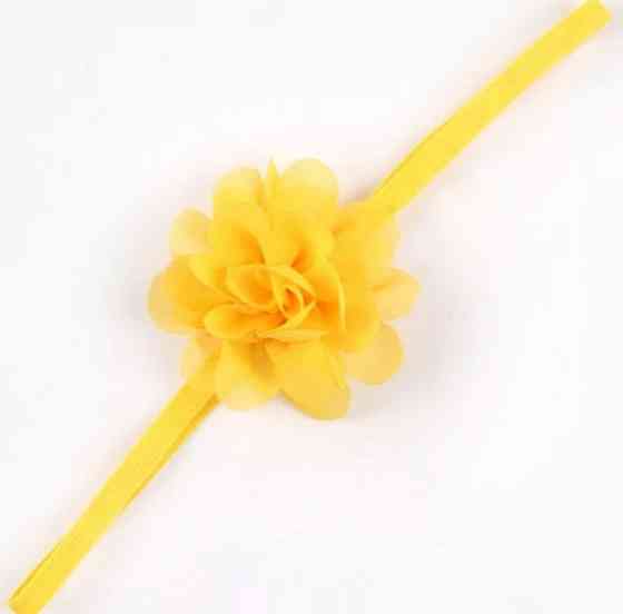 Детская повязка на голову с шифоновым цветком one size желтый Киев