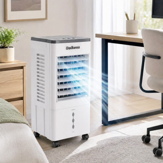 Охладитель воздуха напольный Daikens 3800W 10л увлажнитель вентилятор Белый Киев
