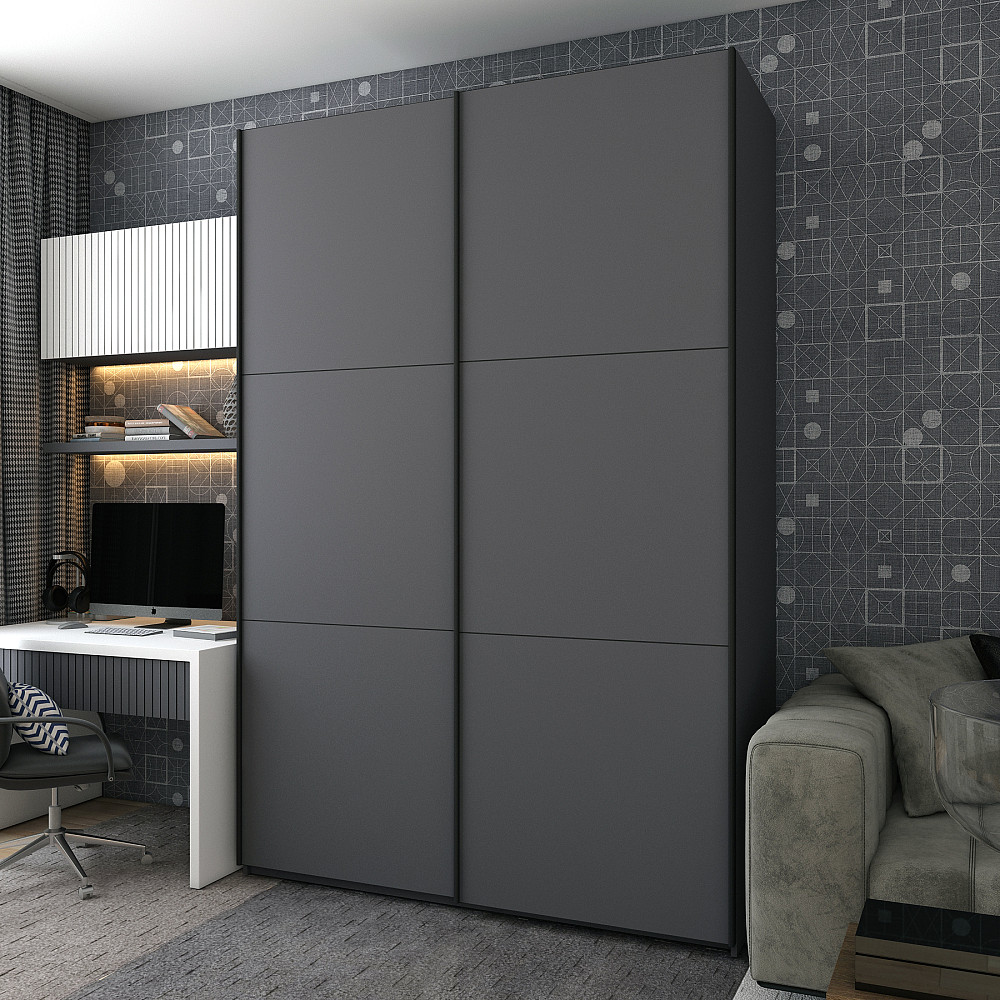 Шафа-купе двохдверна Doros G-Caiser 160х60х240 см Графіт (DRS-011035) Львів - фото 1