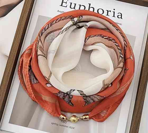 Шарф жіночий з магнітною застібкою Помаранчевий Сміла