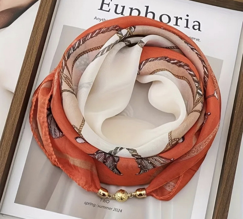 Шарф жіночий з магнітною застібкою Помаранчевий Сміла - фото 2