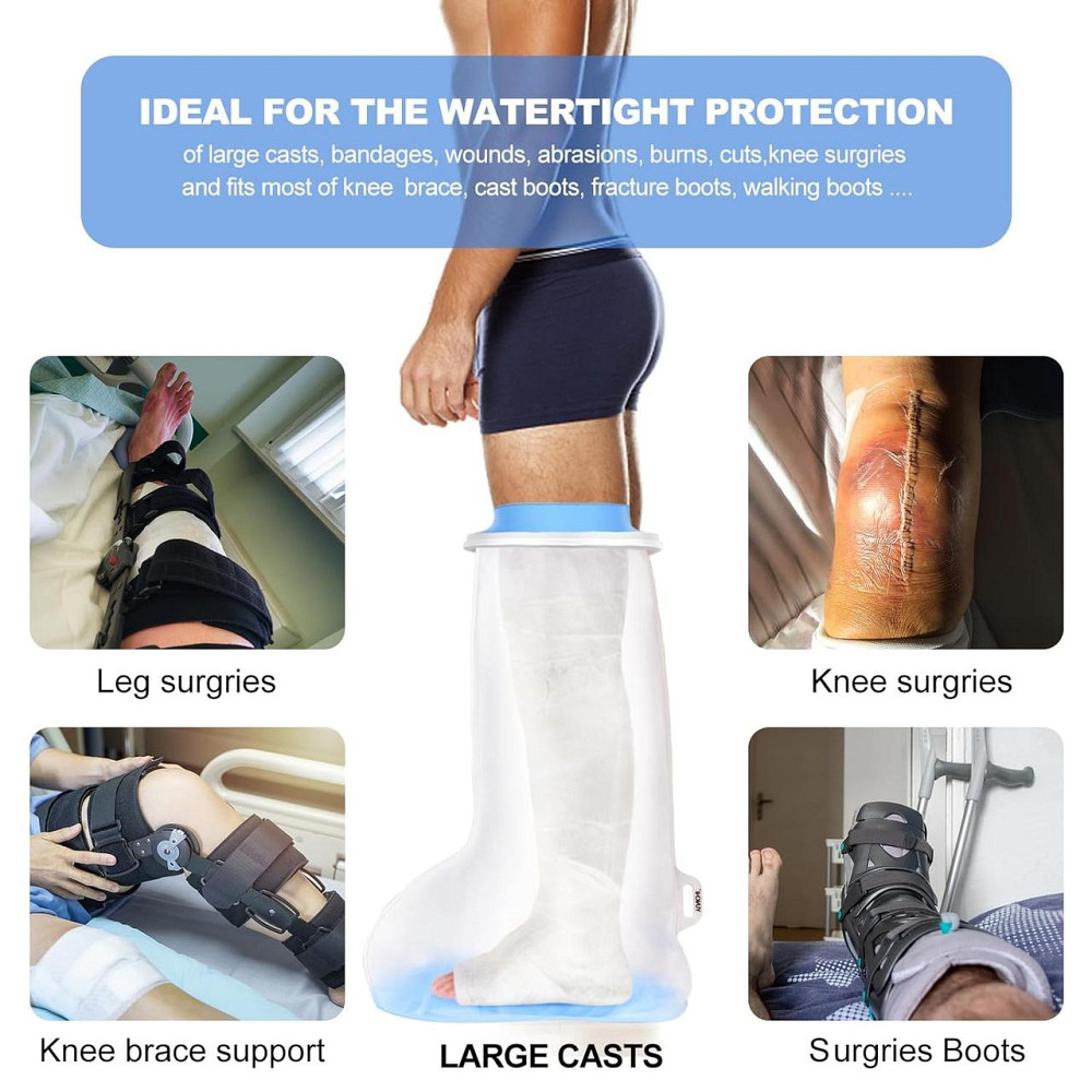 Защитный водонепроницаемый чехол для ноги XL для гипса и повязки многоразовый с антискользящим дном Киев - изображение 8