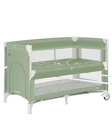 Манеж детский - кровать для новорожденных 2 в 1 со вторым дном Porta CRL-18103 Mint Green 125*65 см CARRELLO зеленый Кривой Рог