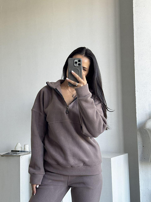 Женский теплый костюм двойка: кофта и штаны из турецкого флиса Мокко, 46/48 Одесса - изображение 3