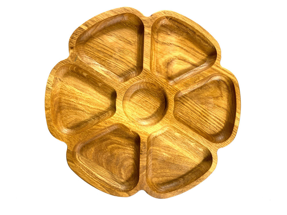 Деревʼяна тарілка з натурального дерева діаметр 25 см, висота 2 см, тарілка для закусок Кам'янець-Подільський - фото 2