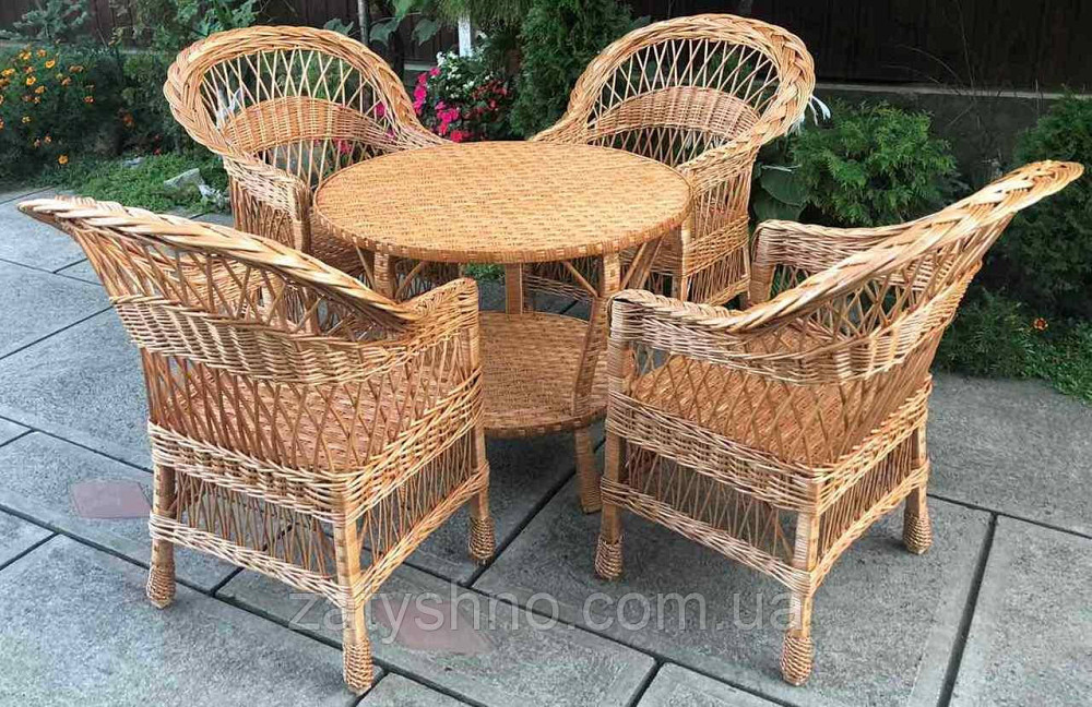 Мебель из лозы для 4  | Плетеная мебель из лозы |мебель плетеная   с круглым столом Киев - изображение 6