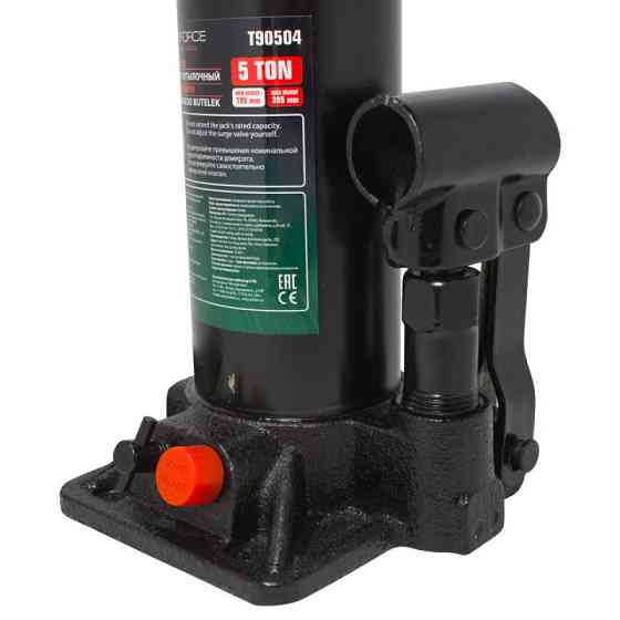 Домкрат пляшковий 5т (h min 194мм, h max 372мм, хід штоку 118мм) з клапаном Одеса