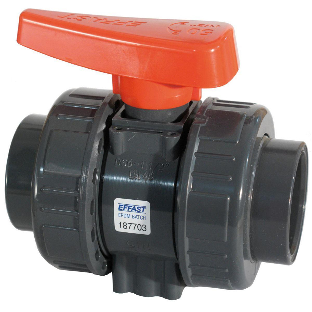 Кран кульовий промисловий ПВХ Effast BDRBK1D1100 серії "BK1" з муфтовим закінченням, d110 мм Київ - фото 1