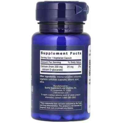 Витаминно-минеральный комплекс Life Extension D-глюкарат кальция, 200 мг, Calcium D-Glucarate, 60 вегетарианских (LEX-16516) Винница