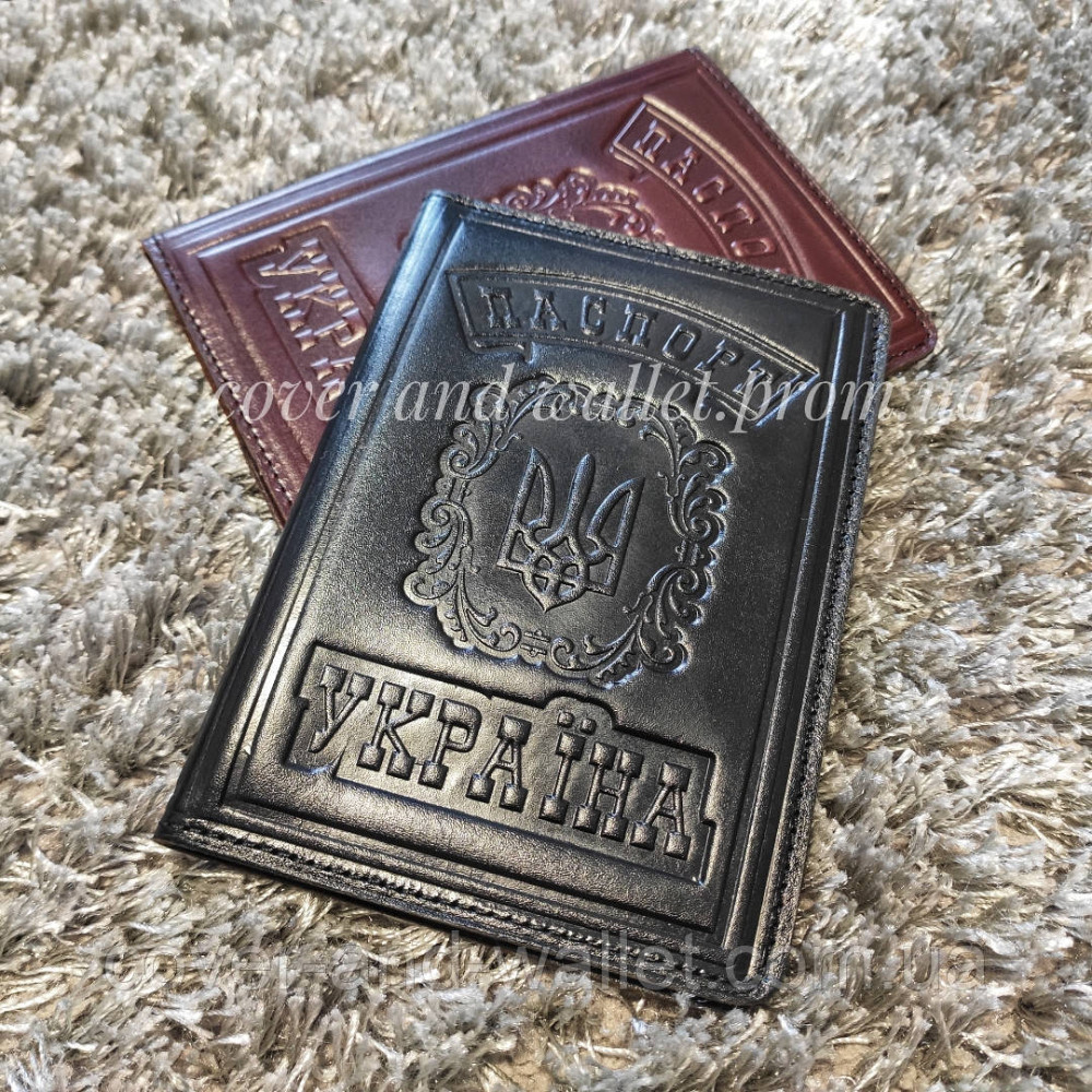 Шкіряна обкладинка на паспорт України с тисненням Андріївський узвіз Київ - фото 6