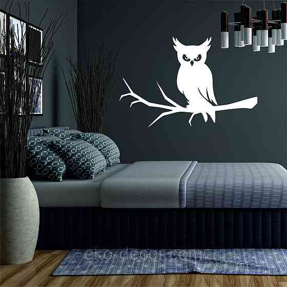 Декоративное настенное Панно «Сова», Декор на стену 70*45 см, Белый Киев