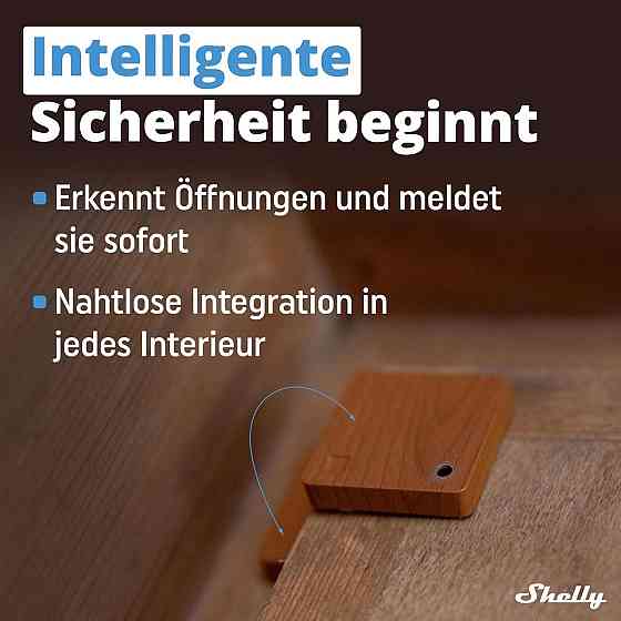 Shelly Blu Door/Window Brown Bluetooth датчик дверей и окон с датчиком освещённости мгновенная реакция iOS Киев