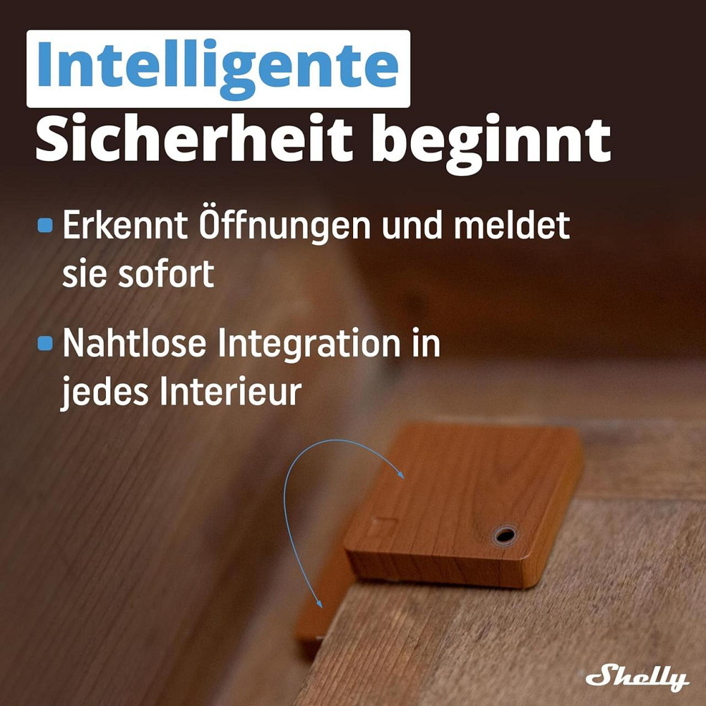 Shelly Blu Door/Window Brown Bluetooth датчик дверей и окон с датчиком освещённости мгновенная реакция iOS Киев - изображение 6
