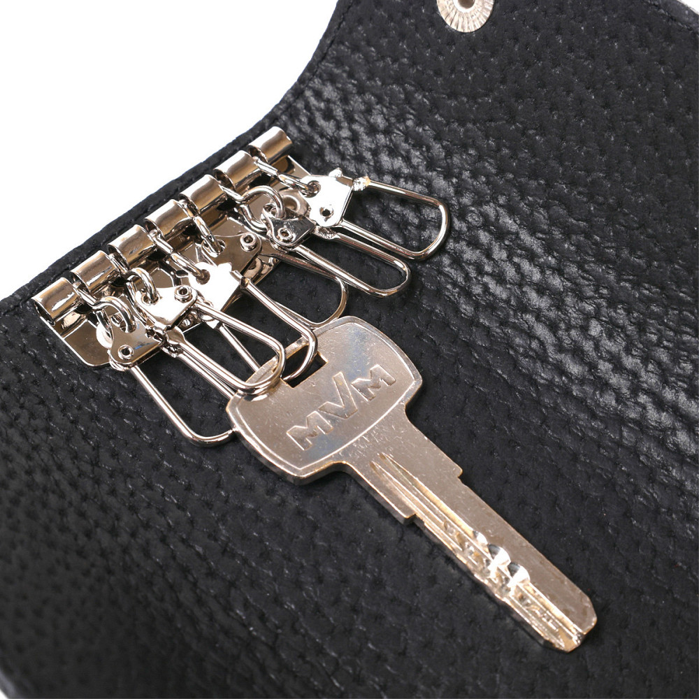 Стильная кожаная ключница Shvigel 16529 Черный Киев - изображение 4