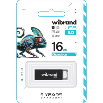 USB флеш накопичувач Wibrand 16GB Chameleon Black USB 2.0 (WI2.0/CH16U6B) Вінниця - фото 2