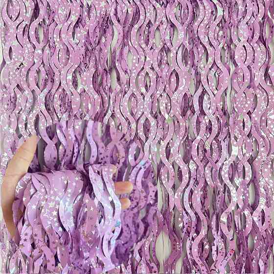 Дождик для фотозоны волнистый с принтом звезд 2 м на 1 м розовый Киев