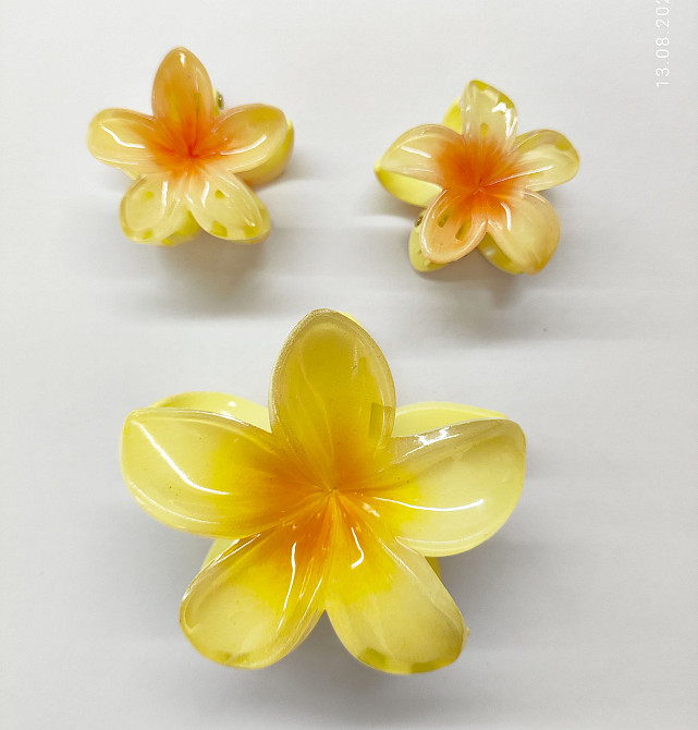 Комплект заколок квітка 3 шт. (жовті) Сміла - фото 1