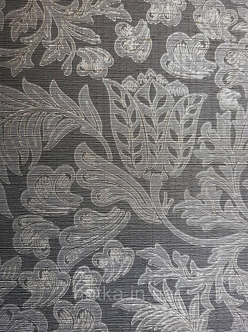 Шпалери флізелінові еко Casadeco Five o'clock 0.53х10 квіти листя сірі з сріблом на чорному під тканина гобелен Київ - фото 3