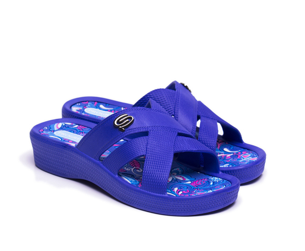 Женские шлепанцы летние танкетка фиолет 129 пенка Одесса - изображение 3