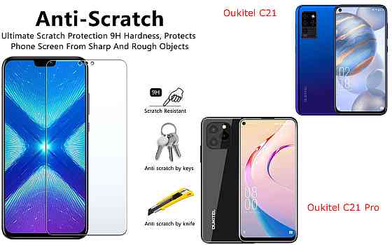 Захисне скло NeoGlass для Oukitel C21, Oukitel C21 Pro – надпрозоре та стійке Київ