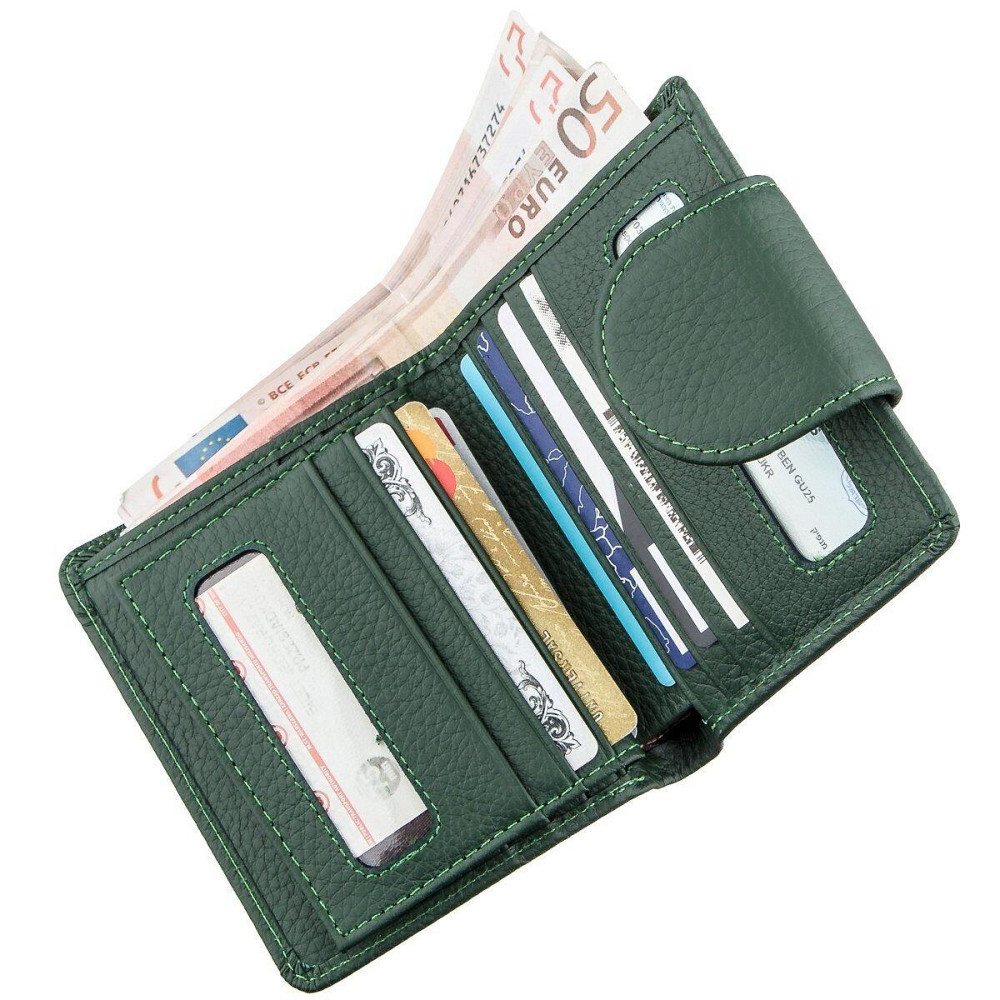 Кошелек женский компактный ST Leather 18959 Зеленый Киев - изображение 5