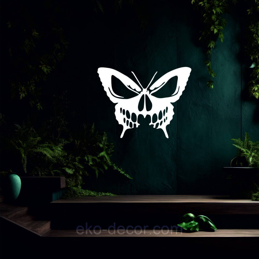 Декоративное настенное 3D Панно «Череп», Декор на стену с объемом 50*38 см, Белый Киев - изображение 4
