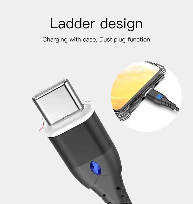 Магнітний кабель для заряджання PZOZ 5A без наконечника (Чорний, 1м) Николаев - изображение 8