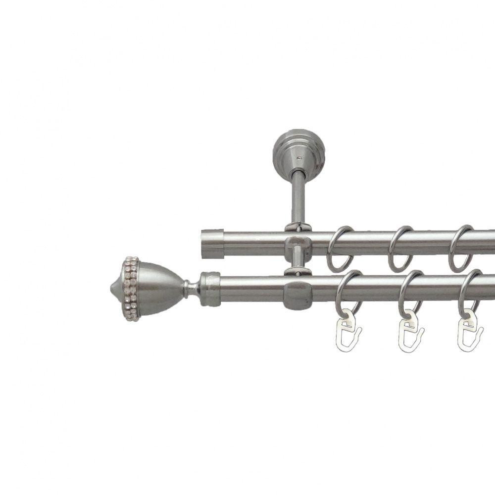 Карниз Orvit Етернія металевий дворядний відкритий гладка труба кільце металеве Нержавіюча Сталь 16\16 мм 240 Львов - изображение 1