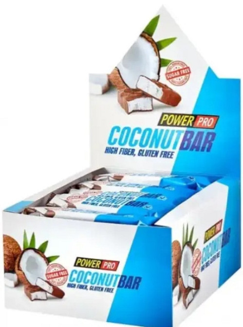 Протеїнові батончики Power Pro Protein Bar 20x50g Кокос Київ - фото 1