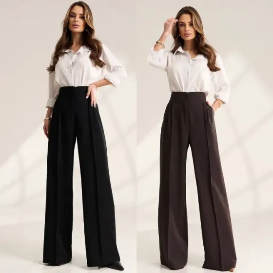 Женские брюки палаццо высокой посадки черные / шоколад женские брюки высокой посадки Одесса