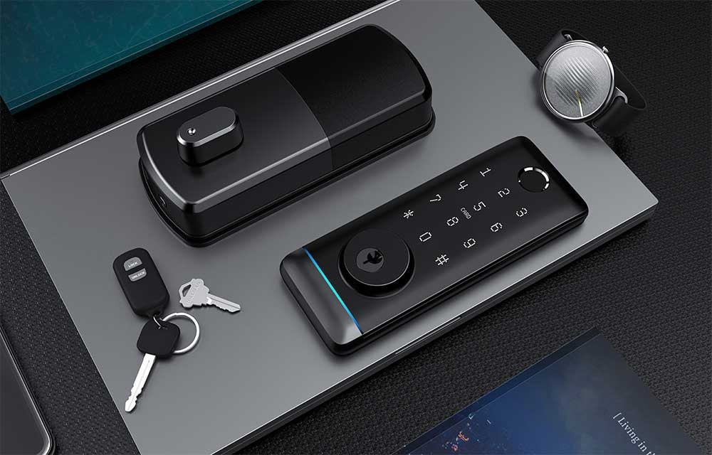 Умный дверной биометрический замок SEVEN LOCK SL-7764BF black Киев - изображение 4