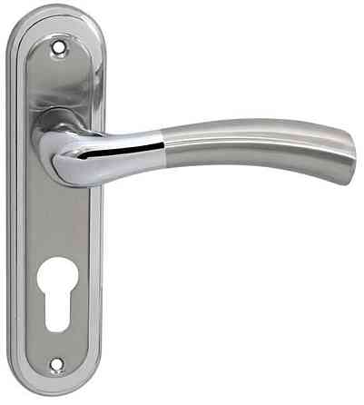 Ручка на планке RDA Siena мат никель/хром кл (под замок 1025 одноригельный) Киев