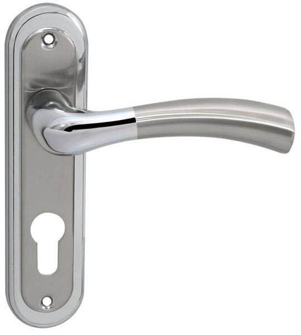 Ручка на планке RDA Siena мат никель/хром кл (под замок 1025 одноригельный) Киев - изображение 1