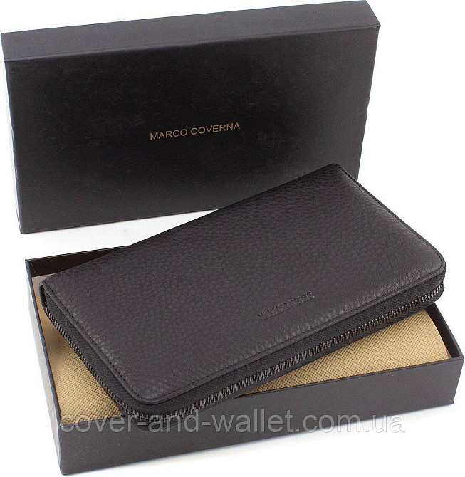 Элитный мужской кожаный кошелек-клатч на змейке Marco Coverna 5901Q Киев - изображение 6
