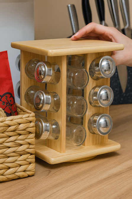 Спецівниця на дерев.підставці "Classic" 12 шт./набір 16.5*16.5*24см Київ - фото 2