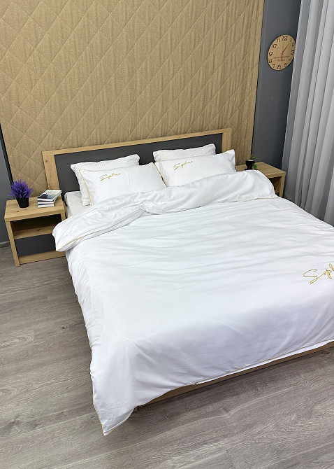 Комплект постільної білизни Сатин, Євро 200х230 Білий (88-154) Київ - фото 4