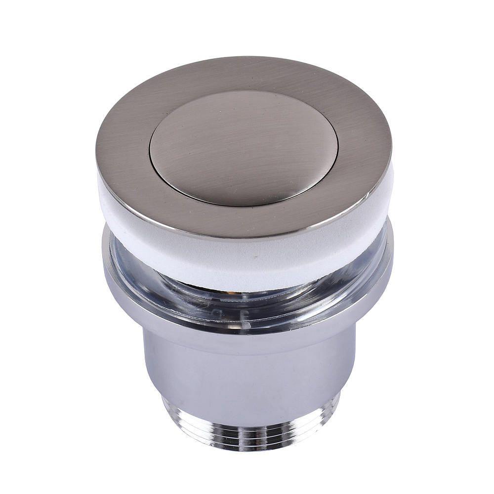 Донний клапан Globus Lux HG-041S-S- BR (Click-clack) Стального кольору Тернополь - изображение 2