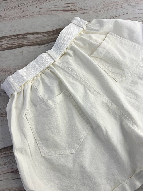 Шорти жіночі A-N 5701 мом на резинке з ременем короткі білі, білий, L, L, 85 см, 112 см Київ - фото 4