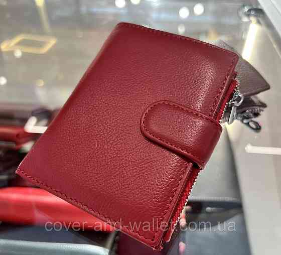 Маленький женский кошелек красного цвета на магнитной застежке HV 3009 Киев
