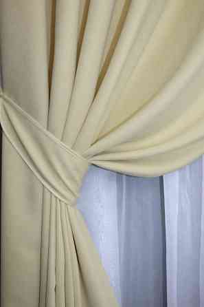 Комплект штор на люверсах VR-Textil Микровелюр SPARTA № 844ш Кремовый 150х250 см 2 шт (37-0006) Киев