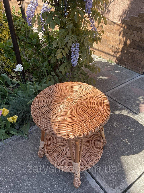 Стіл плетений круглий журнальний Київ - фото 3
