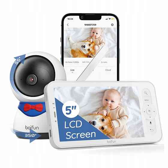 УЦЕНКА! Беспроводная видеоняня BOIFUN Baby Monitor Baby 5S WIFI с большим 5 дюймовым монитором для р Днепр