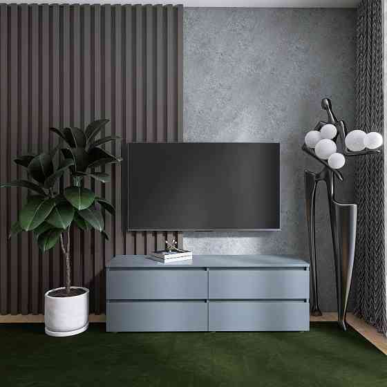 Тумба под телевизор Эверест ЛТВ-1400 Лайт 140х38х49 см Графит (DTM-4910) Днепр