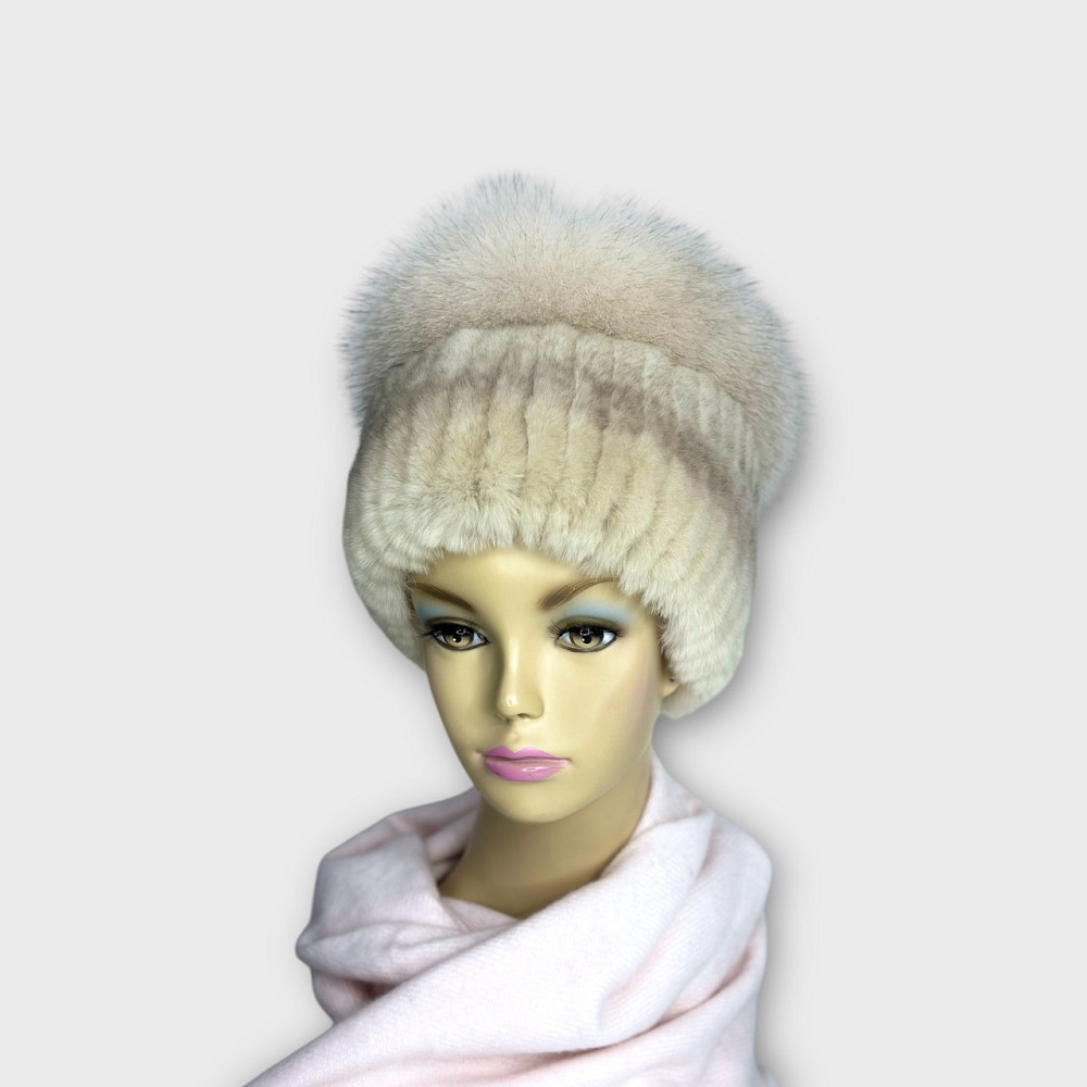 Шапка женская меховая Кубанка Медея Молочный Харьков - изображение 2